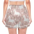 thumbnail image 2 of Women's Silk Pajama Shorts White Unicorn Pajama Shorts Women's Casual Pajama Shorts with Pockets, 2 of 6