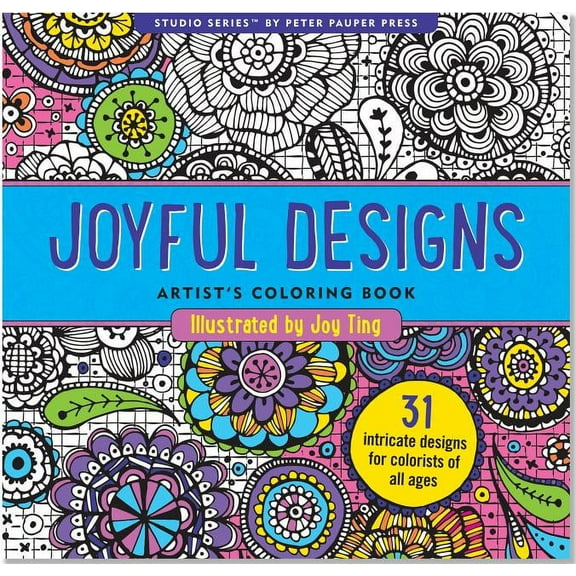 Joyful Designs Adult Coloring Book, (Paperback)
