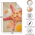 thumbnail image 4 of Beautiful Red Starfish Tea Towels Set of 1 Seashells Sandy Beach Kitchen Dish Cloth with Hanging Loop, 18"x28"Lint-Free Absorbent Towel for Kitchen Drying Wiping and Cleaning, 4 of 6