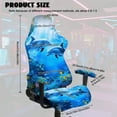 thumbnail image 5 of SCRAWLGOD Dolphin Fish Sea Print Blue Print Gaming Chair Cover Set of 4, Stretchable Chair Protective Cover with 2 Pieces Arm Rest Cushion Anti-Dust Universal Chair Slipcover Protector, 5 of 7