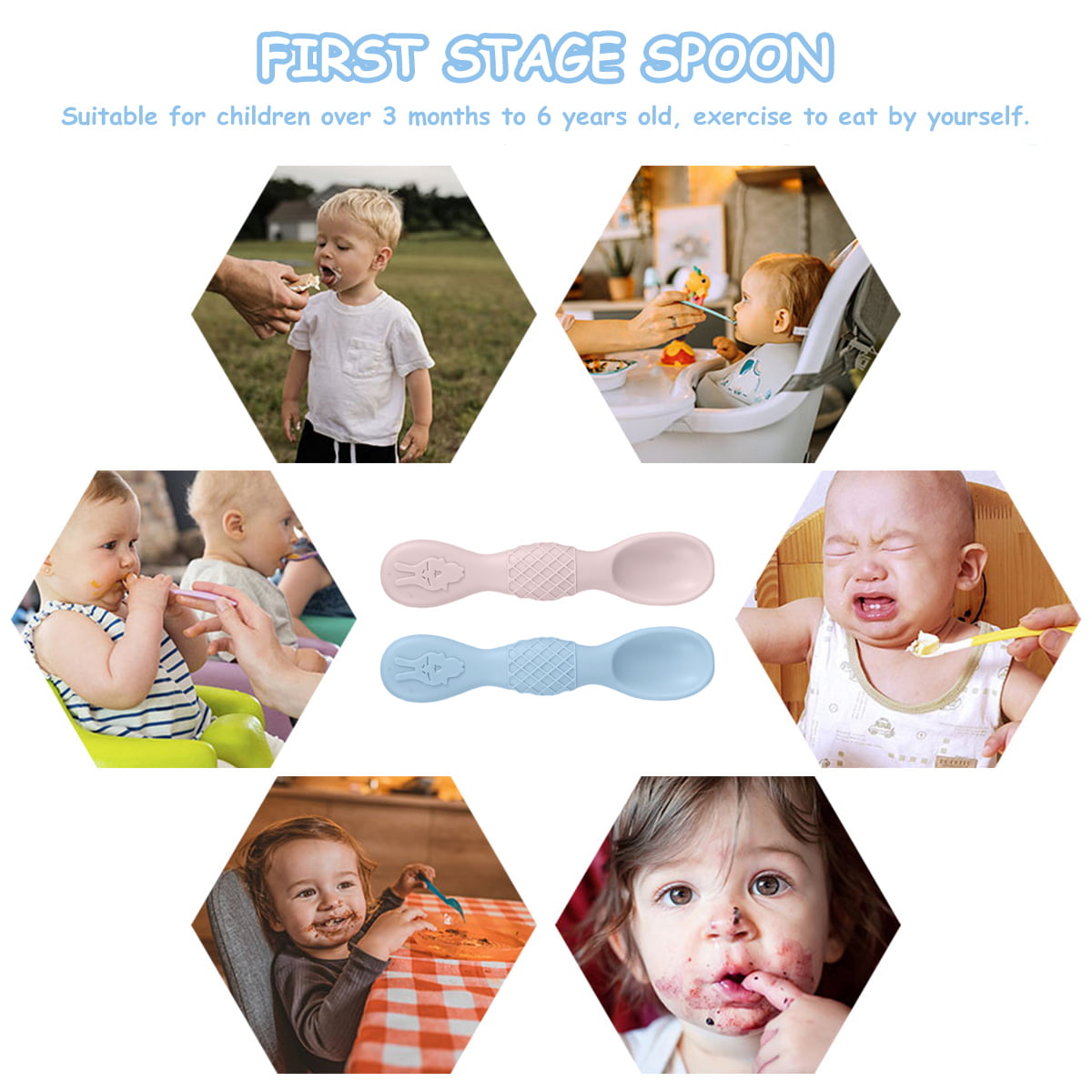 Silicone Baby Feeding Spoons [6 Pack] First Stage Baby Infant Spoons - Baby  Utensils Soft Training Spoon Self Feeding Chew Spoon - China Baby Feeding  Spoon and Baby Spoon price