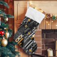 thumbnail image 5 of Coolnut 17.7 Inch Christmas Stockings, 1 PCS Black Garbage Texture Presonalized Large Stocking Sock for Family Holiday Xmas Party Decorations, 5 of 7