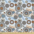 thumbnail image 1 of Flowers Fabric by the Yard, Abstract Symmetric Flowers and Dragonflies Saesonal Simple Drawing Summer, Decorative Upholstery Fabric for Chairs & Home Accents, Pale Blue Multicolor by Ambesonne, 1 of 5