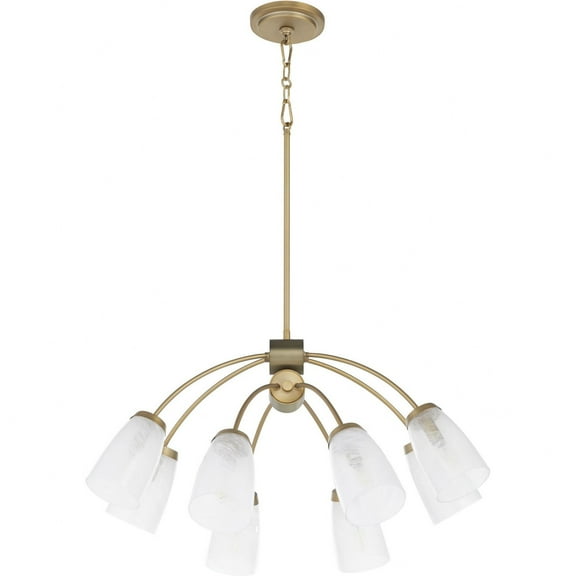 6077-8-80 Quorum Lighting Arpeggio - 8 Light Chandelier-17.5 Inches Tall and 32 Inches Wide-Aged Brass Finish