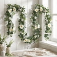 thumbnail image 6 of Inerposs Simulated Butterflies Garland, Artificial Rose and Eucalypts Leaf Vines, Decorative Plant Garland for Home Decoration, Lifelike Greenery for Wedding and Holiday Decor, 6 of 9