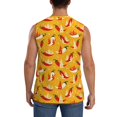 thumbnail image 4 of Haiem Men's Hot Chilli Print Tank Tops Summer Sleeveless Cut Off Workout T-Shirts Fitness Vest Athletic Undershirts-Medium, 4 of 8