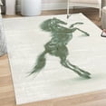 thumbnail image 1 of Horses Decorative Rug, Gallop Animal Motif Rearing up Blazing Devilish Moving Freely Theme, Quality Carpet for Bedroom Dorm and Living Room, 6 Sizes, Jade Green, by Ambesonne, 1 of 4