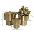 thumbnail image 4 of DecMode 7", 8", 10"H Brushed Gold Metal Planter (3 Count), 4 of 13