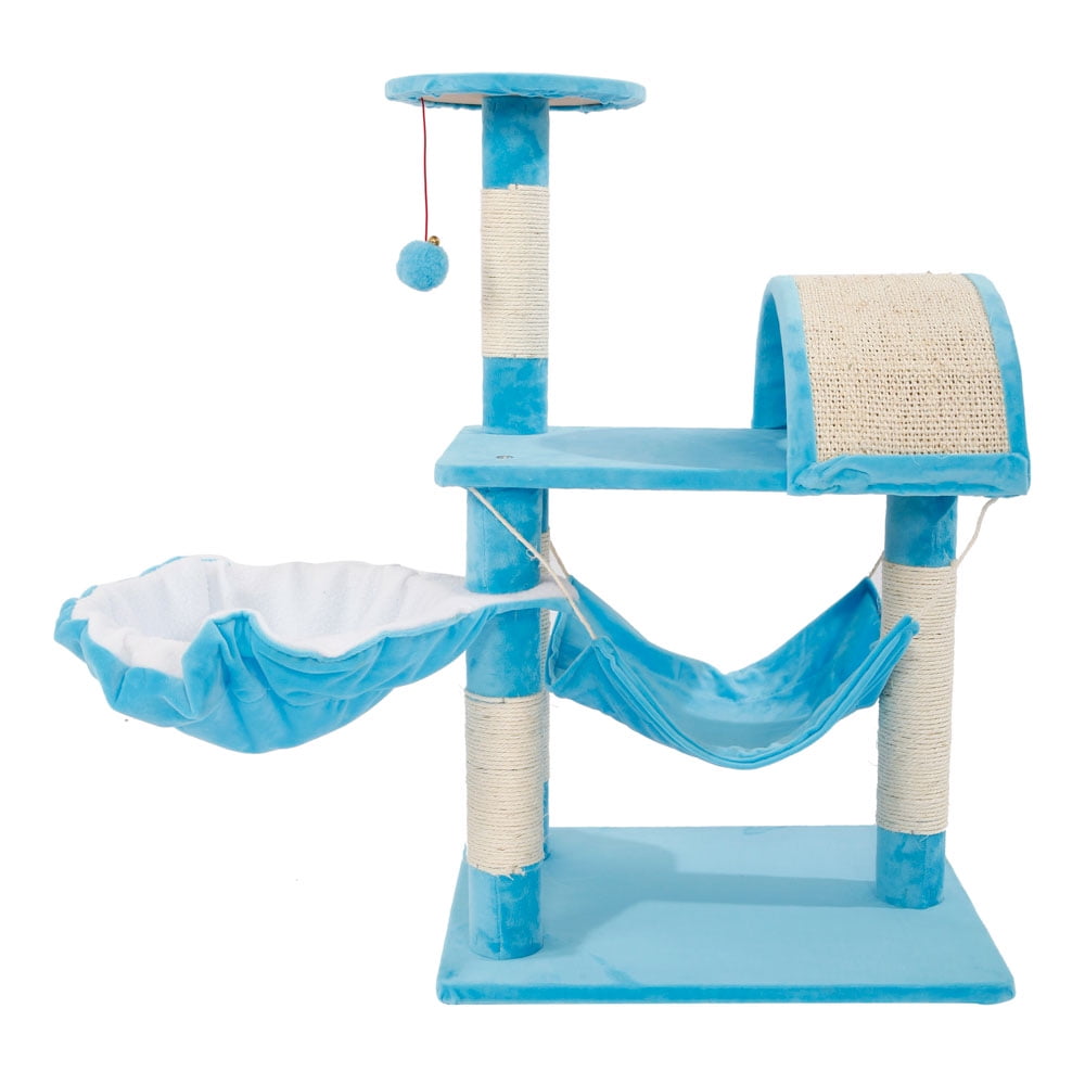 Pefilos 31" Multi-Level Cat Tree Tower, Cute Sisal Play House Climber Activity Centre Furniture with Scratching Posts Hammock Dangling Ball, Gray Pefilos 31" Multi-Level Cat Tree Tower, Cute Sisal Play House Climber Activity Centre Furniture with Scratching Posts Hammock Dangling Ball, Gray