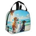 thumbnail image 2 of Portable Lunch Bag Insulated Beagle Dogs On Beach Illustration Lunch Box Reusable Tote Bag Unisex for Work, Travel, Picnic, Office, Camping, Hiking, Picnic, Beach, 2 of 7