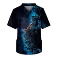 thumbnail image 1 of Men's Short Sleeve V Neck Star Print Chest Pocket Work Top XL, 1 of 3