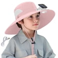 thumbnail image 2 of Kids' Solar-Powered Fan Sun Hat, Wide Brim with Cooling Fan and Mesh for Outdoor Activities, 3-12 Years Pink Free Size, 2 of 5