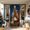 thumbnail image 3 of Nativity Scene Theme Christmas Door Cover 71x35 In, Privacy Door Window Curtains Holiday Door Banners for Front Door, Hanging Porch Banner Sign Photo Background for Indoor Outdoor Party Decoration, 3 of 5