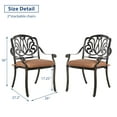 thumbnail image 5 of SOCIALCOMFY 2 Piece Outdoor Bistro Dining Chairs, Cast Aluminum Dining Chair Set, Patio Bistro Chairs with Khaki Cushins for Balcony, Backyard, Garden, 5 of 7