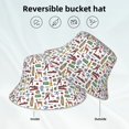 thumbnail image 2 of Yiaed Retro Style Print Reflective Stripe Bucket Hat Unisex Funny Outdoor Fisherman Cap Beach Sun Hat, 2 of 5