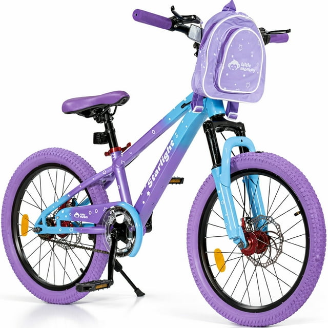 Bicicleta Infantil Little Monkey Starlight Rodada 20 Niñas Color Morado
