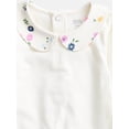 thumbnail image 2 of Wonder Nation Baby Girls Collared Bodysuit with Long Sleeves, Sizes 0-24 Months, 2 of 3
