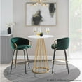 thumbnail image 4 of LumiSource Black Metal, Gold Metal, Emerald Green Velvet Claire Counter Stool - Set of 2, 4 of 12