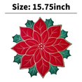 thumbnail image 4 of Holiday Christmas Embroidered Placemats Applique Poinsettia Placemats Christmas Flower C2505, 4 of 7