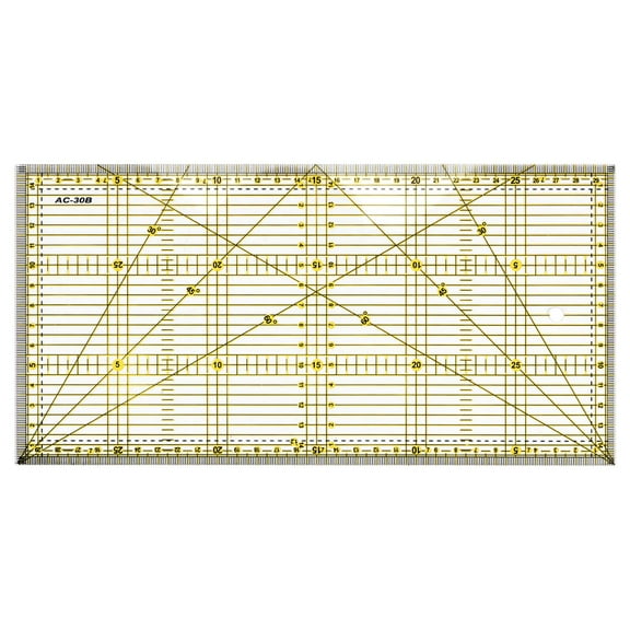 Cutting Ruler Multi-Purpose Patchwork Cloth Quilt Ruler Diy Garment Design Drawing Cutting Craft Ruler Sewing Mat Kits 30 x 15Cm,1*sewing ruler,semitransparent color