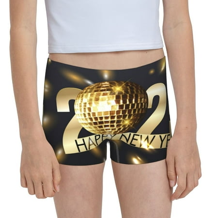 Pofeuu 2025 New Year 3 Print Soft Cotton Girls Boyshort panties Toddler Underwear-X-Large