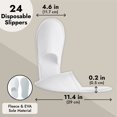thumbnail image 4 of 24 Pairs Disposable House Slippers for Guests - Bulk Slipper Pack for Hotel, Spa, Travel, Shoeless Home, White Closed Toe (US Men Size 10, Women 11), 4 of 11