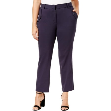 NY Collection Womens Plus Slim-Leg Professional Dress Pants - Walmart.com