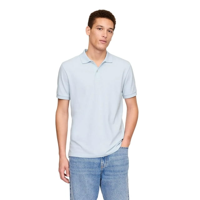 Camisa Polo Hombre GAP Stretch Piqué Azul Sereno Talla L