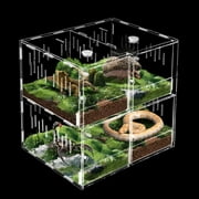 4 Grids Acrylic Pet Box Reptile Terrarium Lizard Breeding Box Feeding Cage Climbing Tank Clear