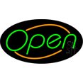 thumbnail image 1 of Green Open With Orange Border Oval Animated LED Neon Sign 20 x 37 - inches, Clear Edge Cut Acrylic Backing, with Dimmer - Bright and Premium built indoor LED Neon Sign for storefront., 1 of 3