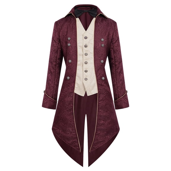 Medieval Steampunk Tailcoat for Men Pirate Viking Renaissance Costume Victorian Halloween Vintage Warlock Frock Coat