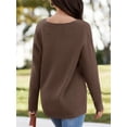 thumbnail image 6 of Womens Oversized Deep V Neck Sweaters Fall Winter Long Sleeve Knit Pullover Jumper, 6 of 6
