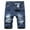 Dark Blue, variant on Jeans for Men Ripped Denim Trunks Stretchy Washed Jeans Trunks Cut-Off Classic Fit Biker Jeans Trunks Ripped Jeans for Men