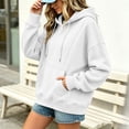 thumbnail image 2 of BUIGTTKLOP Hoodies for Women Long Sleeve Shirts Lightfleece Lined Hooded Sweatshirts Fall Winter Outfits, 2 of 8