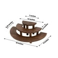 thumbnail image 3 of Efavormart Set of 3 Rustic Brown Wood 3-Tier Semicircle Dessert Pedestals, Half Moon Cupcake Display Risers 7", 13", 18", 3 of 11