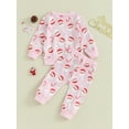 thumbnail image 5 of Elippeo Toddler Baby Girl 2Pcs Christmas Clothes Set 6M 12M 18M 24M 3Y Santa  Candy Cane Print Long Sleeve Crewneck Sweatshirt Tops Pants, 5 of 10