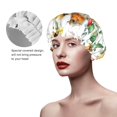 thumbnail image 4 of Disketp Sunflowers Leaves And Birds Shower Caps,Reusable Shower Cap For Women, Double Layer Waterproof Hair Cap, Large Size For All Hair Lengths,For Girls Spa Home Salon Use, 4 of 9
