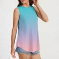 thumbnail image 5 of CYRBOKO Women's Tank Tops, Vacation Soft Summer Crew Neck Sleeveless Shirts Mint Green Size L, 5 of 7