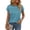 08# Cyan, variant on Womens Summer Tops Trendy 2026 Cap Sleeve T Shirts Crew Neck Pleated Front Beach Vacation Clothes Fashion Royal Blue L