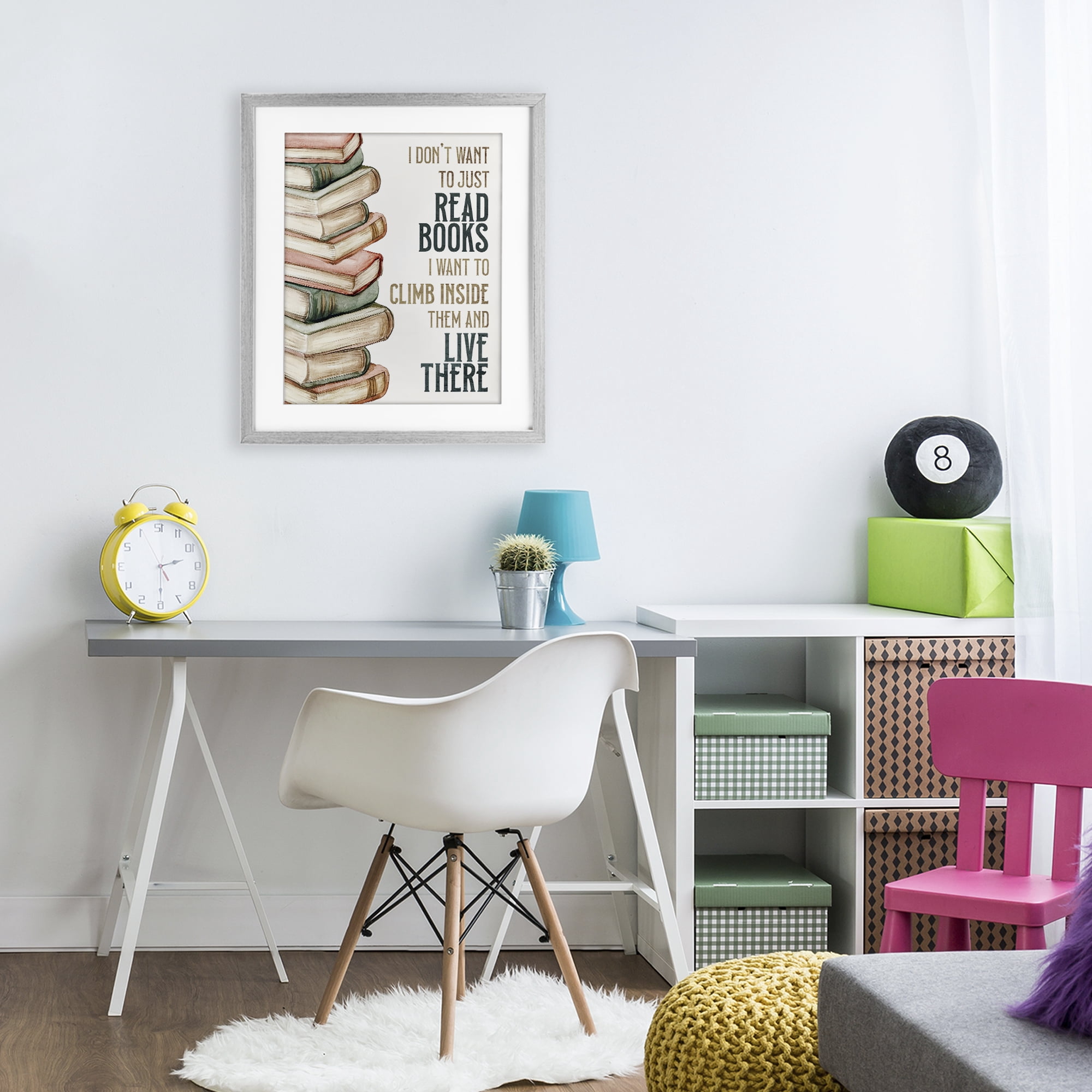 Stupell Industries Climb Inside Books & Live There Gray Framed Print Under Glass, design by Kim Allen