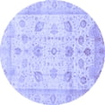 thumbnail image 1 of Ahgly Company Machine Washable Indoor Round Oriental Blue Traditional Area Rugs, 4' Round, 1 of 4