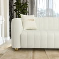 thumbnail image 5 of 83'' Mid-Century Modern Luxury Lambswool Sofa Couch,Chesterfield Upholstered Sofa for 3 Person Fashion Couch with 2 Pillows, Metal Legs Solid Wood Frame for Bedroom Home Office Living Room, 5 of 7