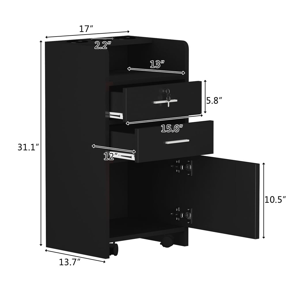 Salon Wood Rolling Drawer Trolley Spa 3Layer Equipment