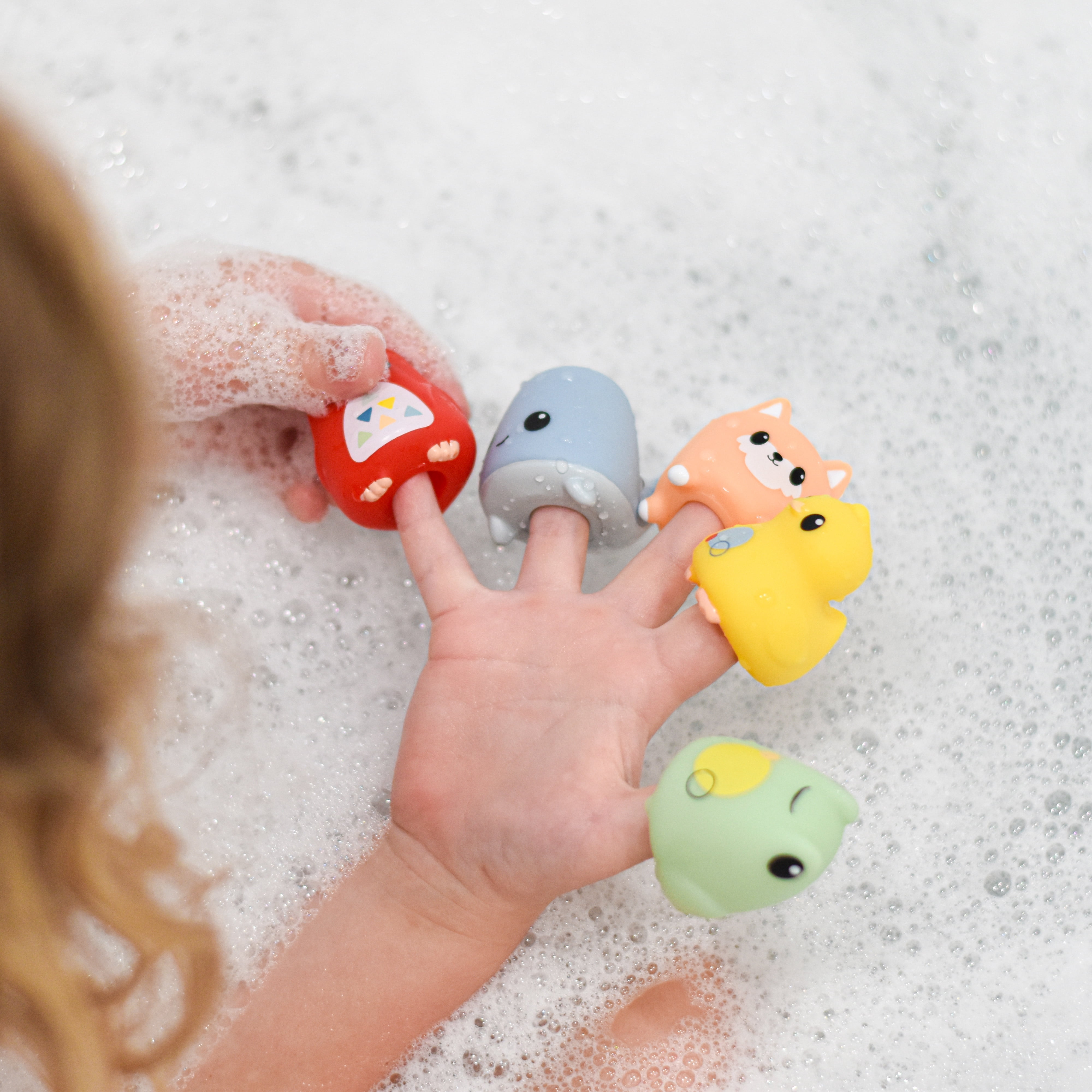 Hopscotch Lane Finger Puppets - 5 Animal Bath Toys, Toddlers Ages 3+