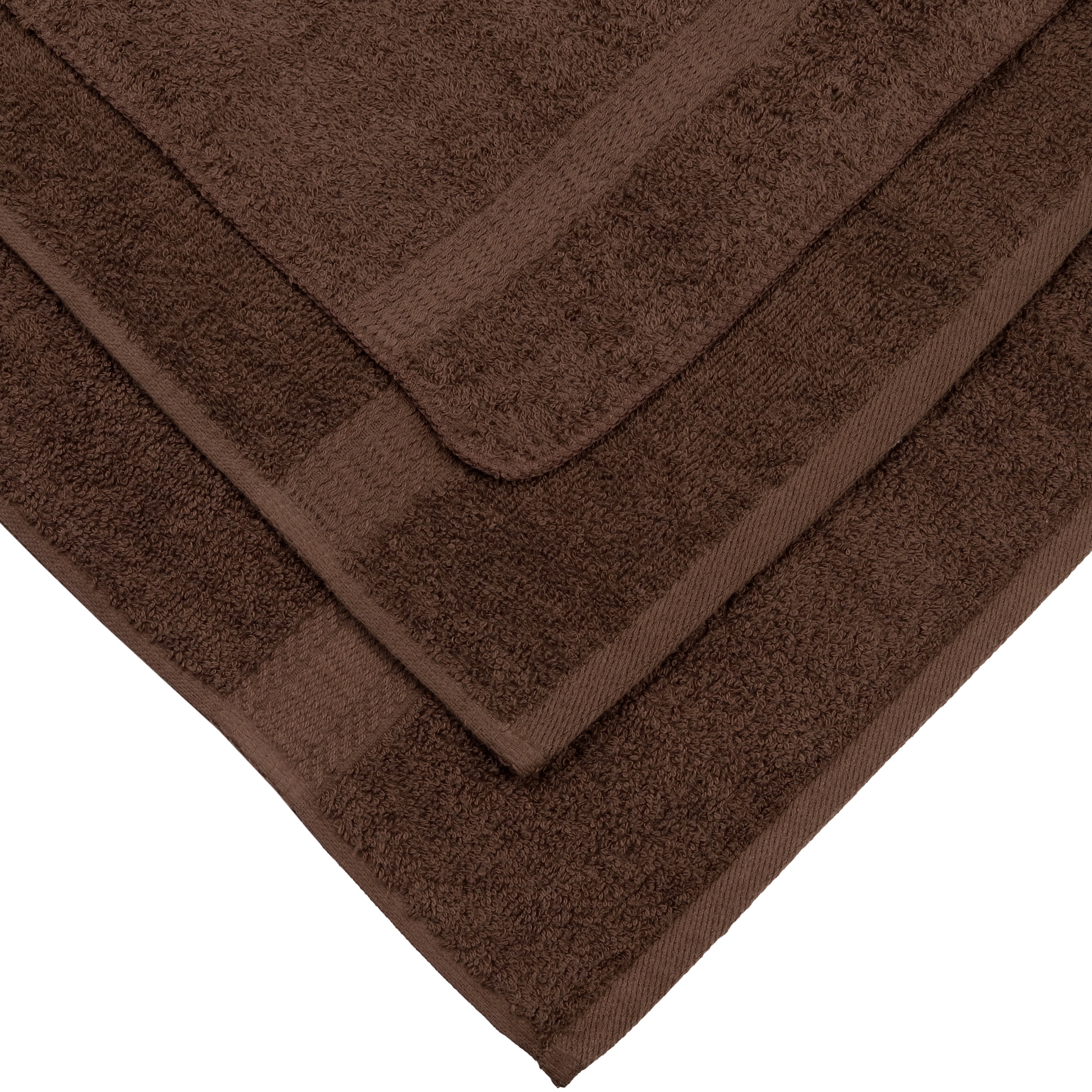Solid 18-Piece Bath Towel Set, Brown, Mainstays Basic