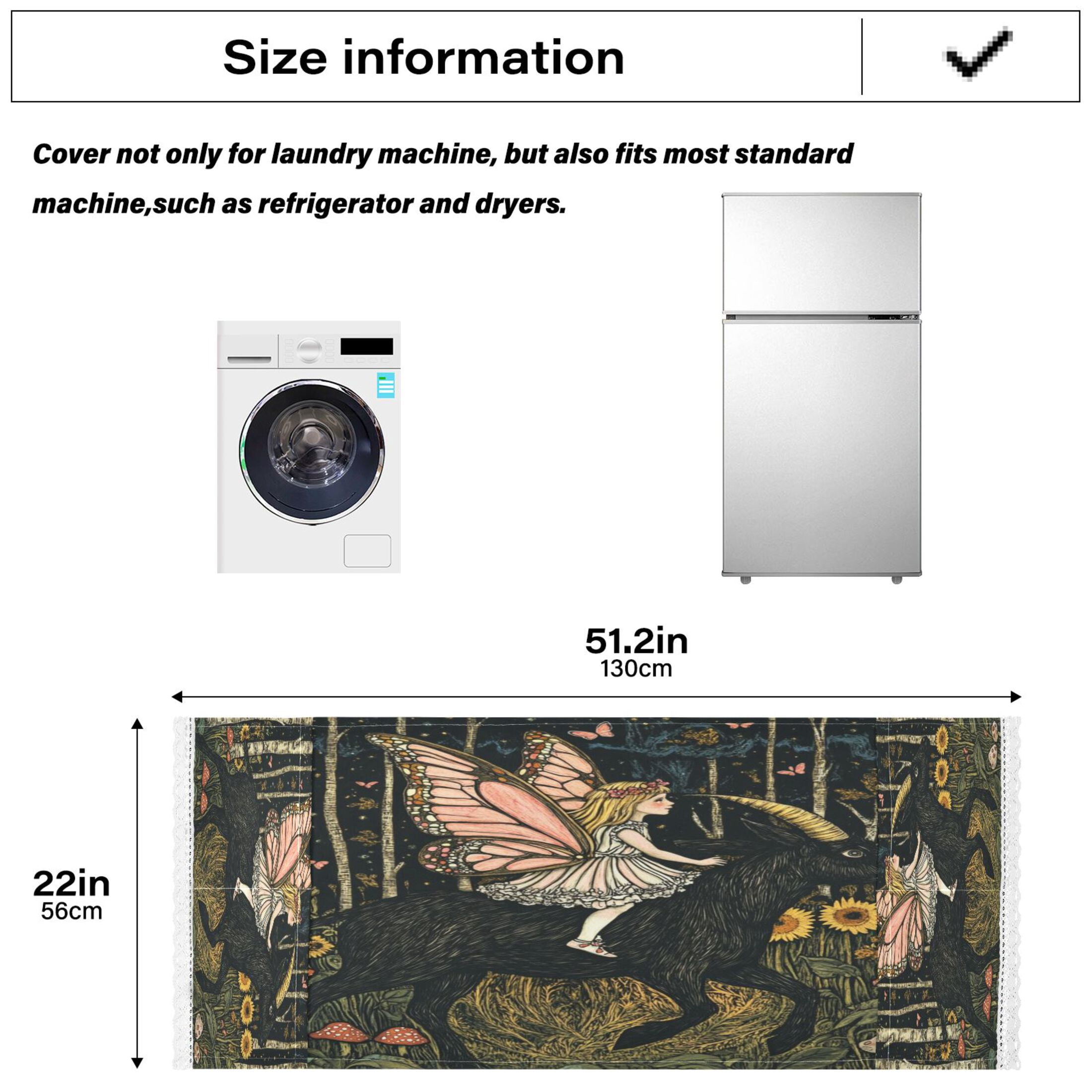 WOBOGO Butterfly Wizard Washing Machine Cloth Dryer Refrigerator Top Cover Protective Non-Slip Mat For Kitchen Laundry