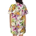 thumbnail image 3 of Kdxio Butterflies2 Print Pajamas Sets for Women Short-Sleeved Pjs with Lounge Shorts Two Piece Sleepwear S-4XL, 3 of 8