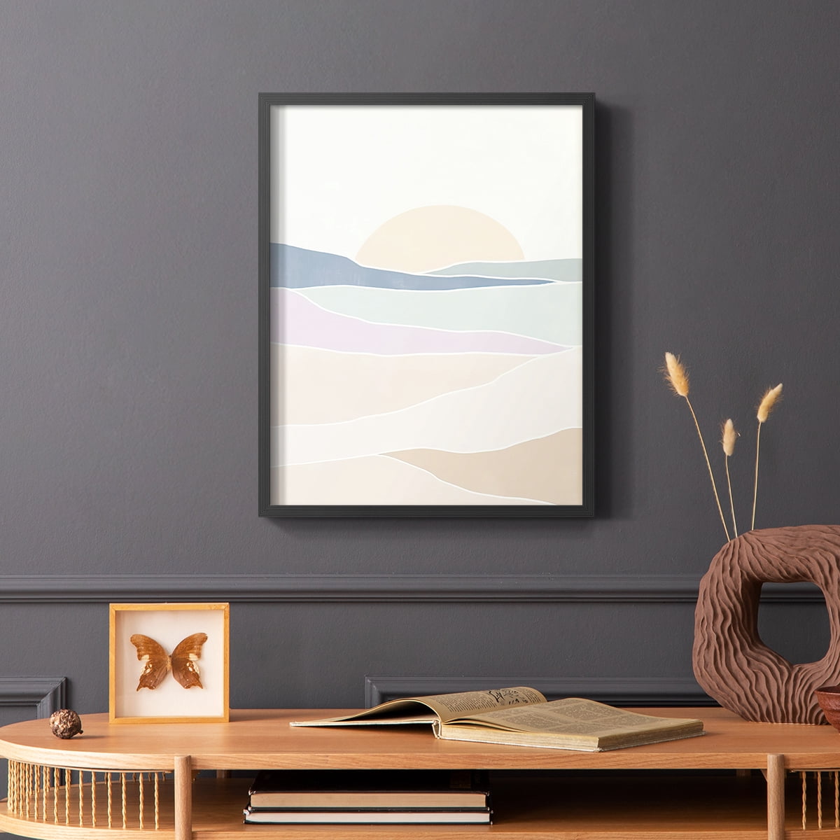 Wave Tableau II Framed Print in Black Solid Wood 11 x 14 Framed Print
