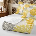 thumbnail image 4 of Manfei Botanical Flower Dahlia Twin Quilt Set 2 Pieces,Spring Garden Twin Coverlet Set,1 Bedspread and 1 Pillowcase, 4 of 7