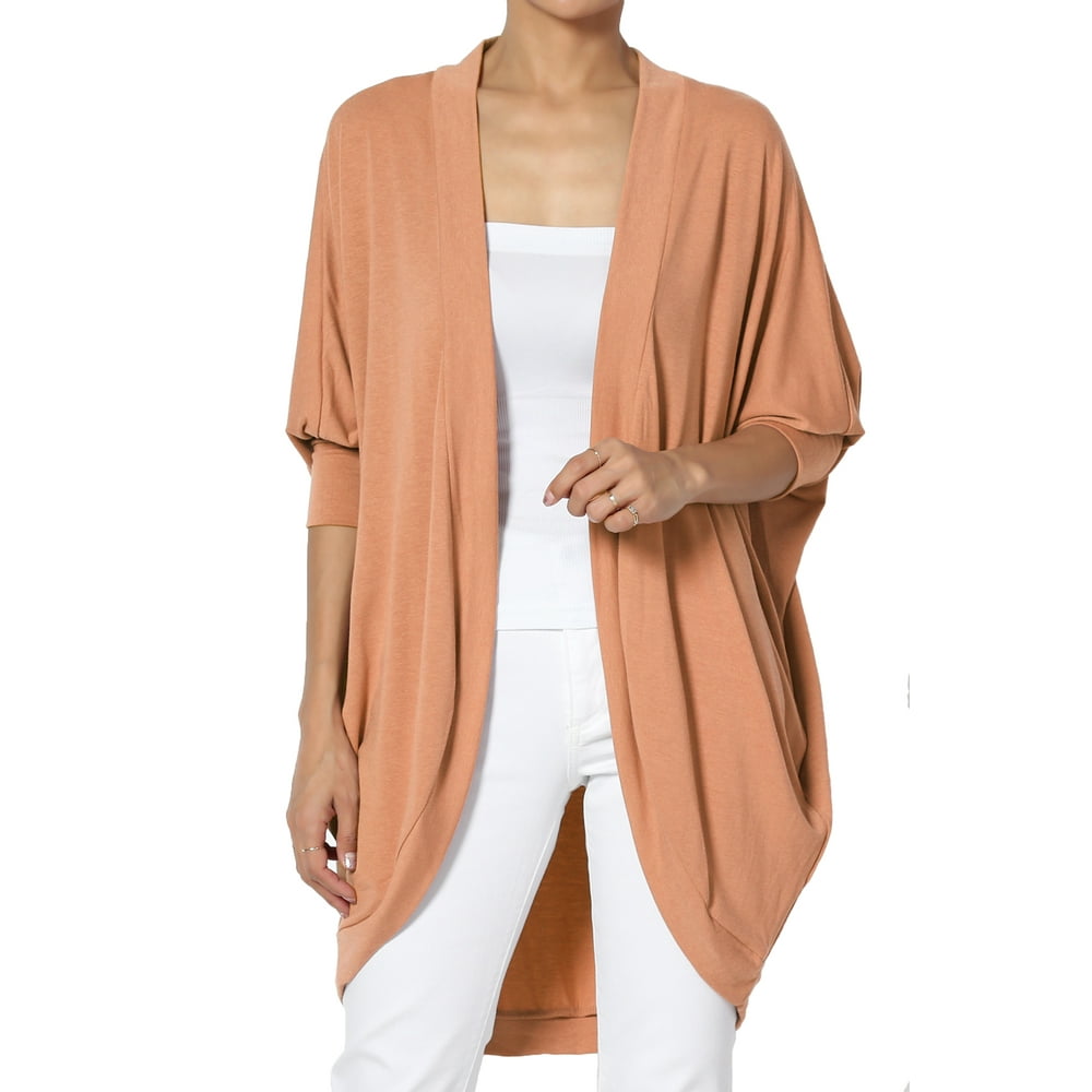 TheMogan TheMogan Women's S3X Draped Jersey Knit 3/4 Sleeve